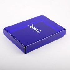 Boîte en plexiglas bleu translucide YVES SAINT LAURRENT