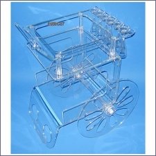 Table Roulante de Plexiglass (pmma)