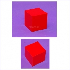 Socle-cube Plexiglas Rouge