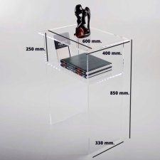 Table auxiliaire en méthacrylate avec étagère