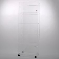 Vitrine en plexiglas 5 ÉTAGÈRES avec roulettes