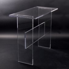 Table en plexiglas avec plaque TRANSVERSALE