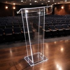 Pupitre de conférence plexiglas DYANA DEUX Tablette Baisse