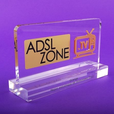 Trophée Plexiglas Adsl Orange