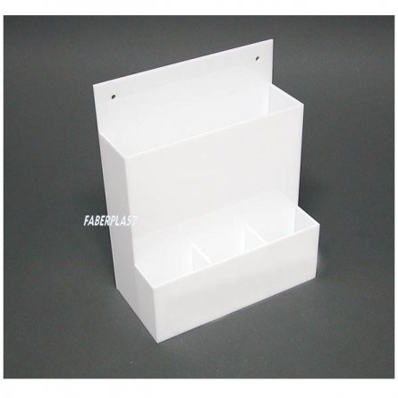 Porte brochures plexiglas blanc SAM