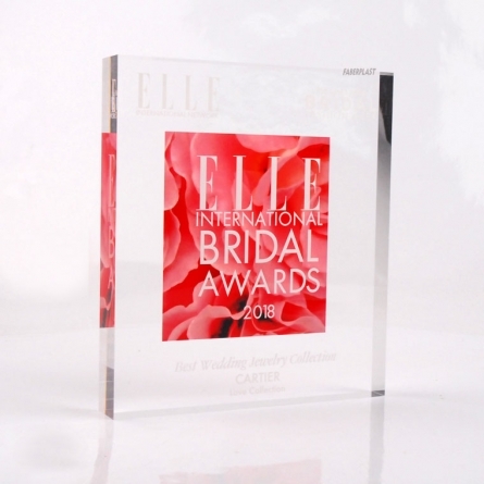Bloc Trophée plexiglas ELLE BRIDAL AWARDS 2018