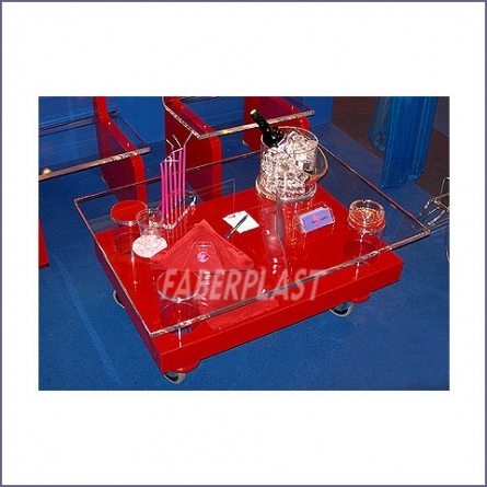 Table Bass Méthacrylate (plexiglas-pmma) Red