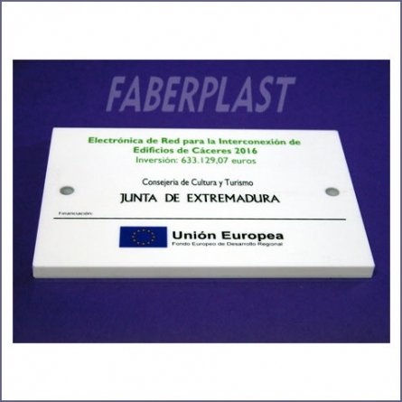 Plaque Plexiglas Junta Extremadura