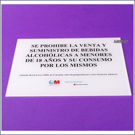 Plaque Plexiglas Salud Madrid