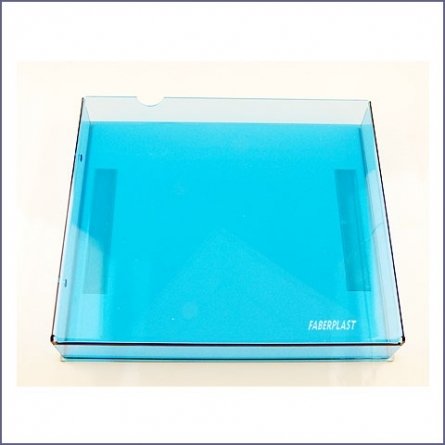 Porte Brochure Plexiglas Bleu Translucide